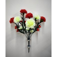 5БК91 Гвоздика 6вет.18г.атлас бело-красн.(40)