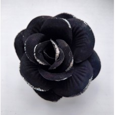 Н20.150 Роза барх. черн. с сереб.кругл.(100)